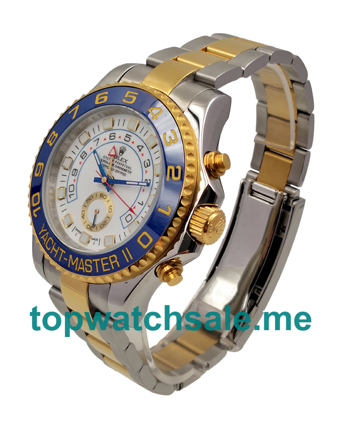 UK Rolex Yacht-Master II 116681 Replica Watches With White Dials For Men + Topreplicawatches.me